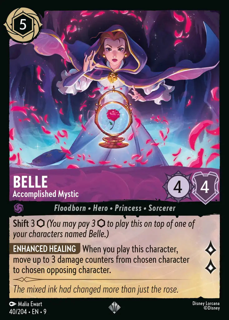 Disney Lorcana Fabled 040/204 Belle - Accomplished Mystic