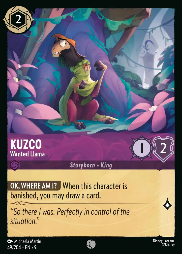Disney Lorcana Fabled 049/204 Kuzco - Wanted Llama