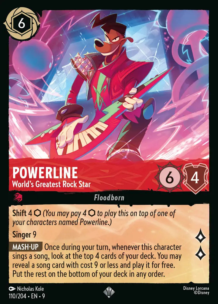 Disney Lorcana Fabled 110/204 Powerline - World's Greatest Rock Star