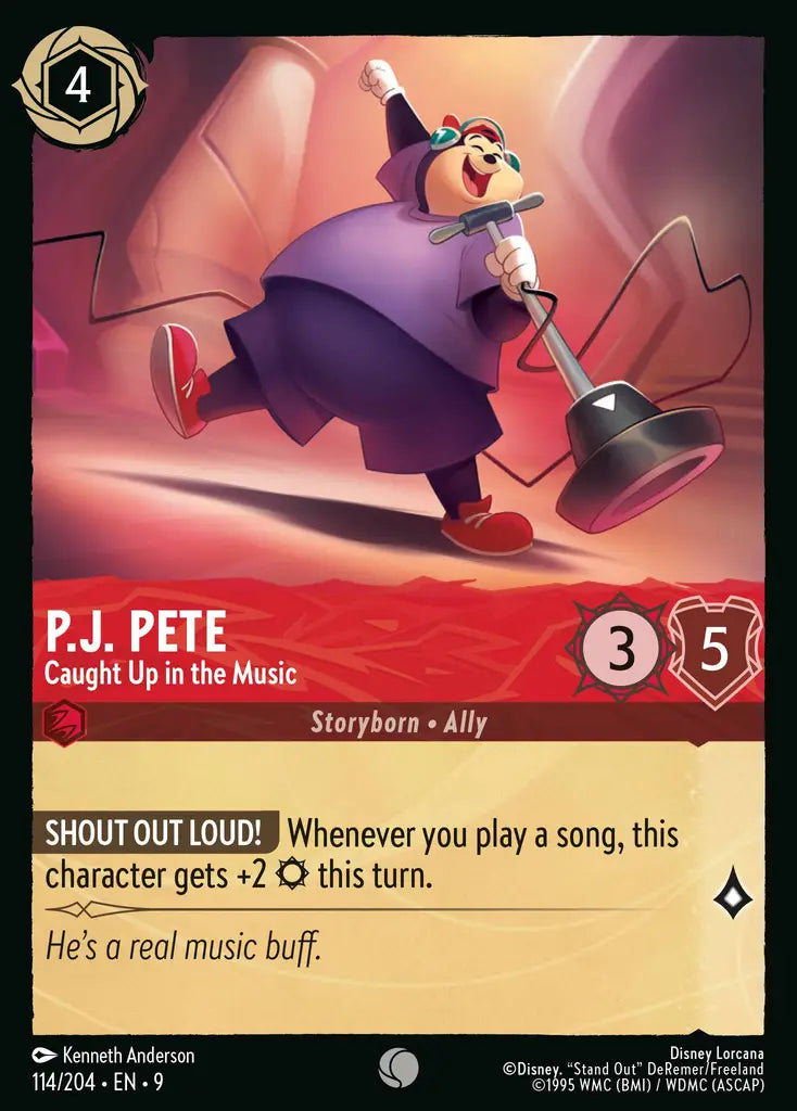 Disney Lorcana Fabled 114/204 P.J. Pete - Caught Up in the Music