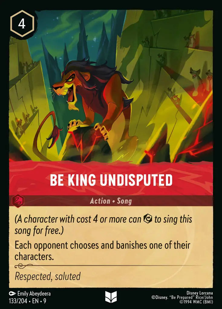 Disney Lorcana Fabled 133/204 Be King Undisputed