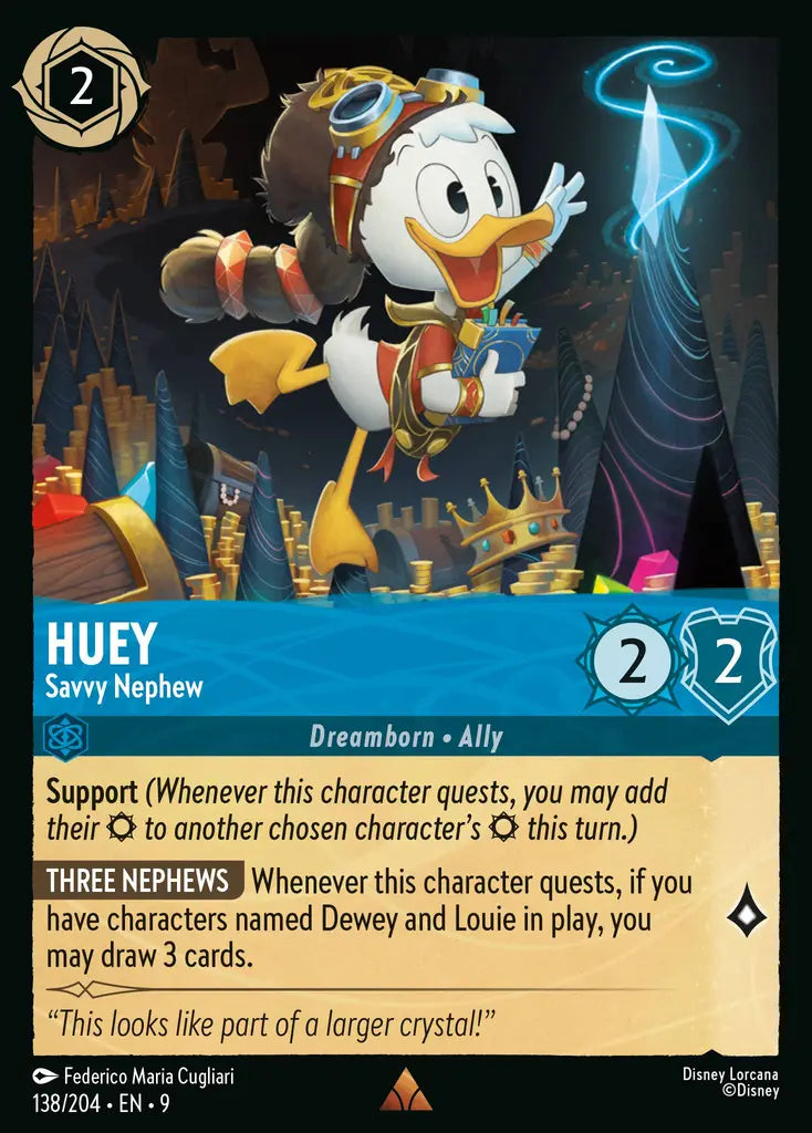 Disney Lorcana Fabled 138/204 Huey - Savvy Nephew