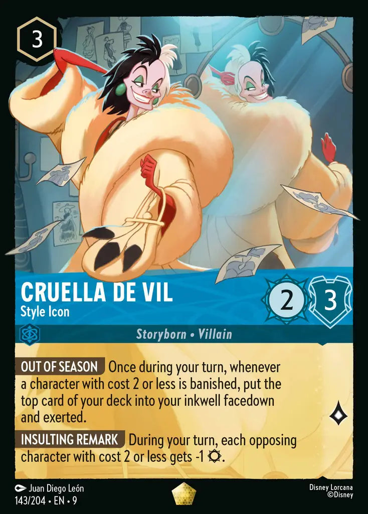 Disney Lorcana Fabled 143/204 Cruella De Vil - Style Icon