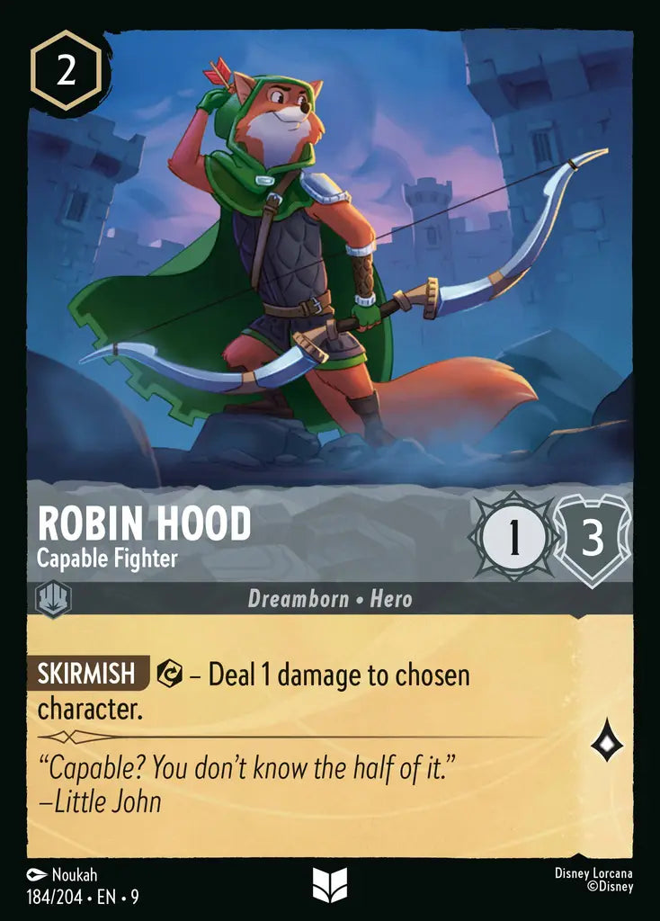 Disney Lorcana Fabled 184/204 Robin Hood - Capable Fighter
