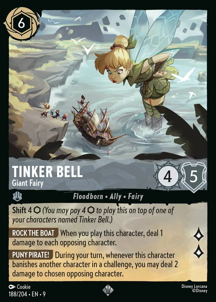 Disney Lorcana Fabled 188/204 Tinker Bell - Giant Fairy