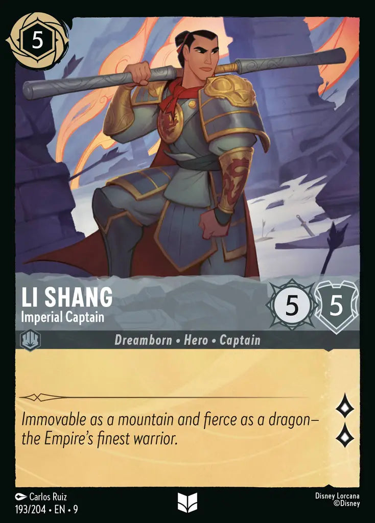 Disney Lorcana Fabled 193/204 Li Shang - Imperial Captain