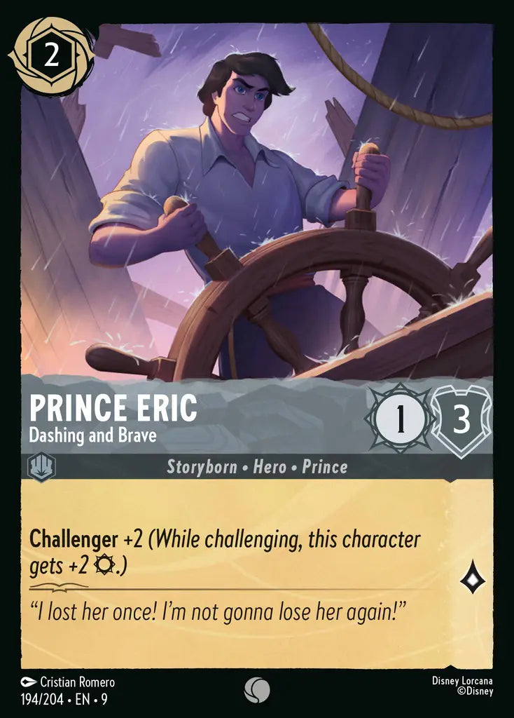 Disney Lorcana Fabled 194/204 Prince Eric - Dashing and Brave