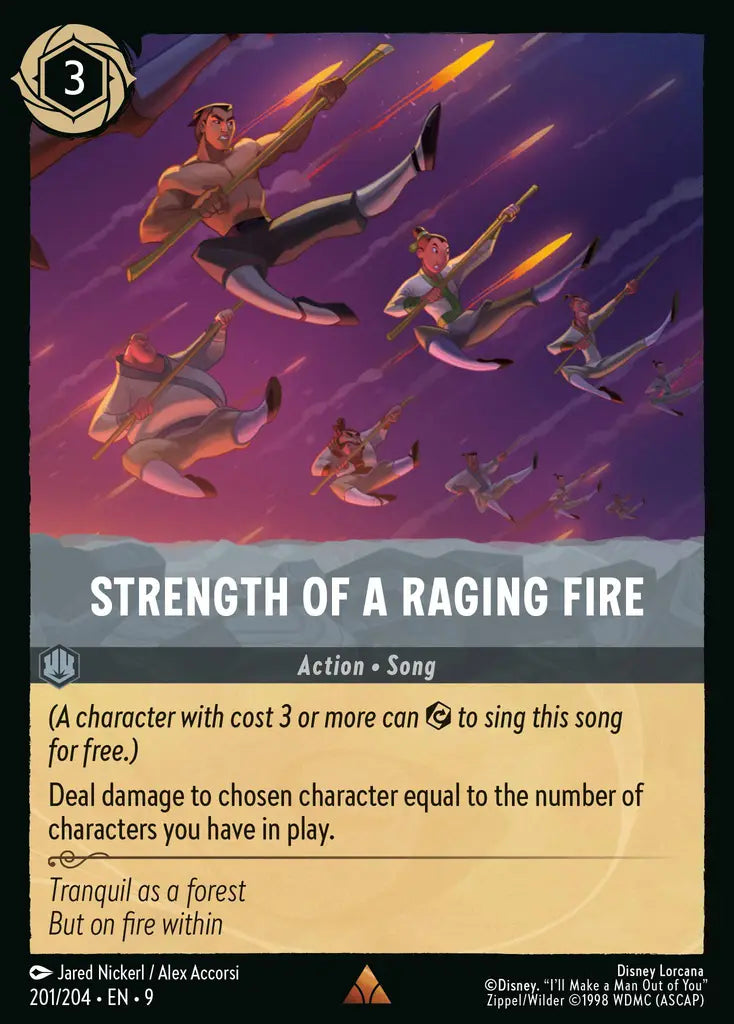 Disney Lorcana Fabled 201/204 Strength of a Raging Fire