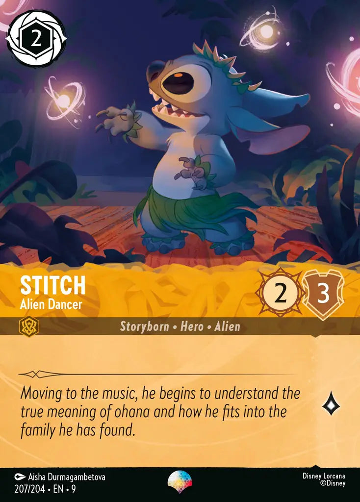 Disney Lorcana Fabled 207/204 Stitch - Alien Dancer Epic