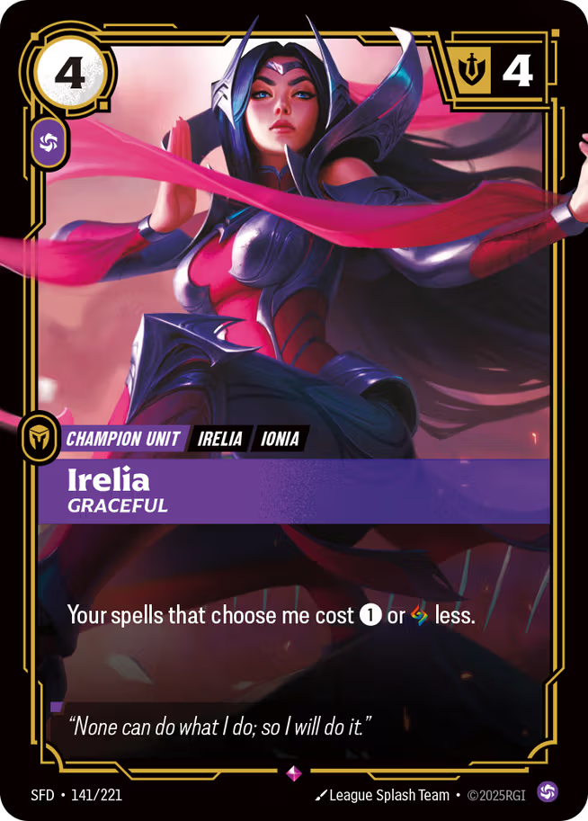 Riftbound: League of Legends TCG Spiritforged 141/221 Irelia, Graceful