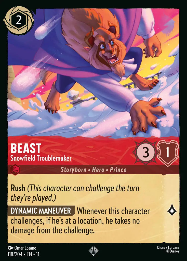 Disney Lorcana Winterspell 118/204 Beast - Snowfield Troublemaker