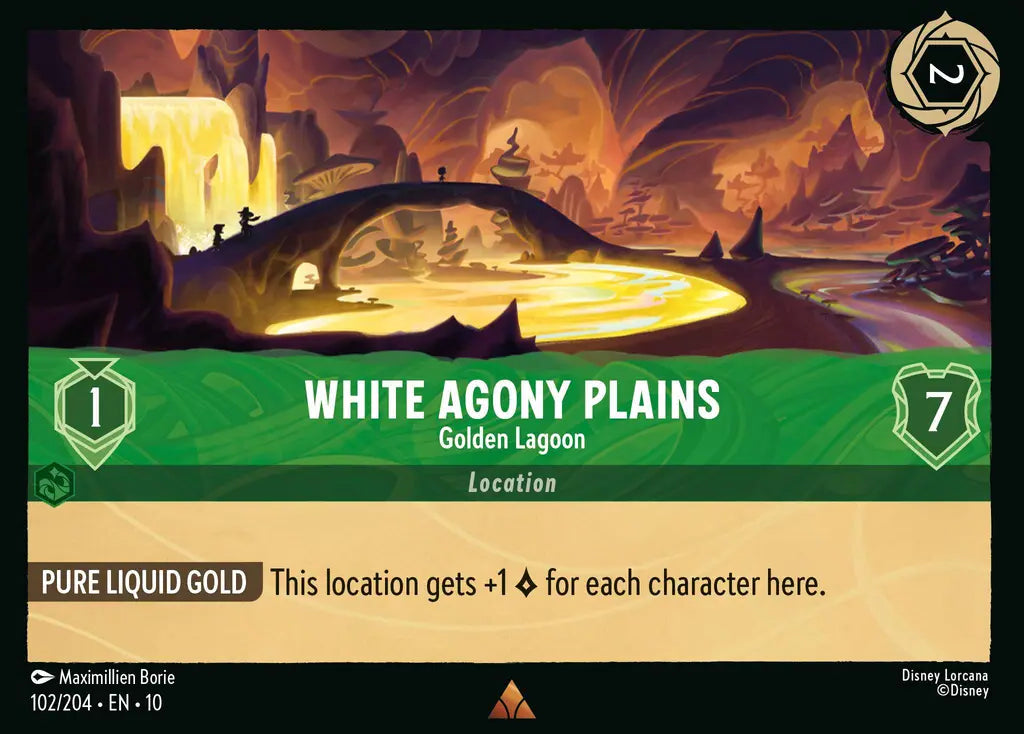Disney Lorcana Whispers in the Well 102/204 White Agony Plains - Golden Lagoon