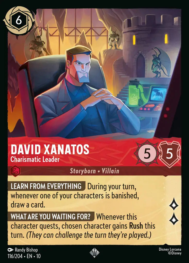 Disney Lorcana Whispers in the Well 116/204 David Xanatos - Charismatic Leader