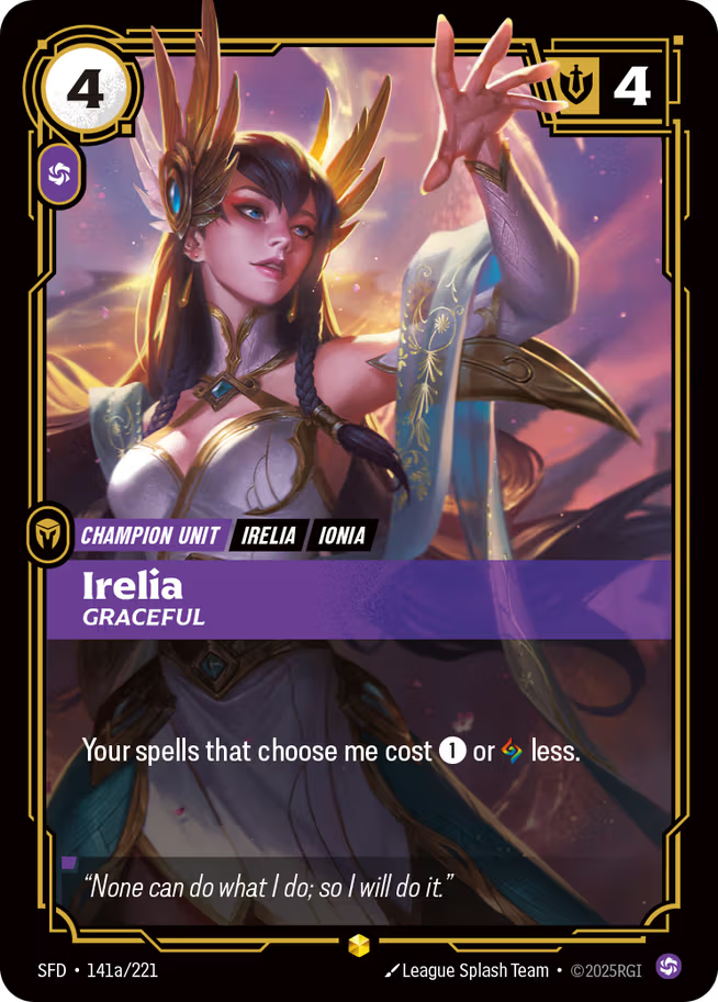 Riftbound: League of Legends TCG Spiritforged 141a/221 Irelia, Graceful Alternative Art