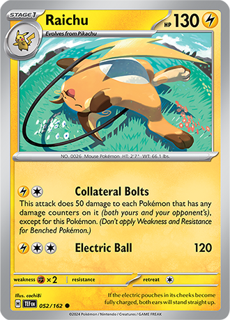 Scarlet & Violet Temporal Forces 052/162 Raichu