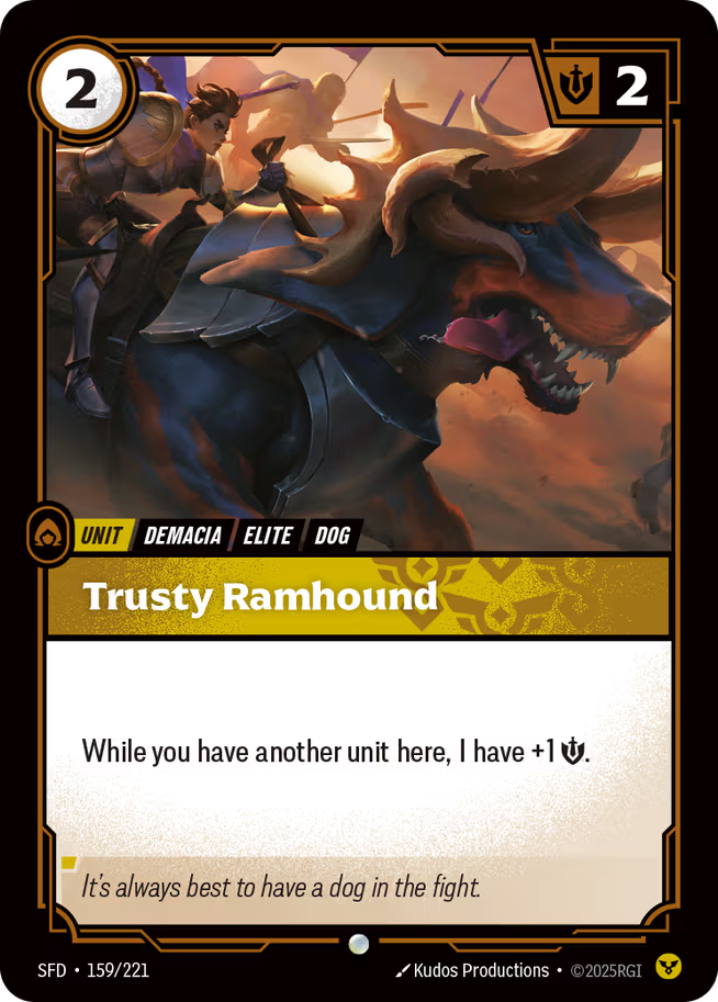 Riftbound: League of Legends TCG Spiritforged 159/221 Trusty Ramhound Foil