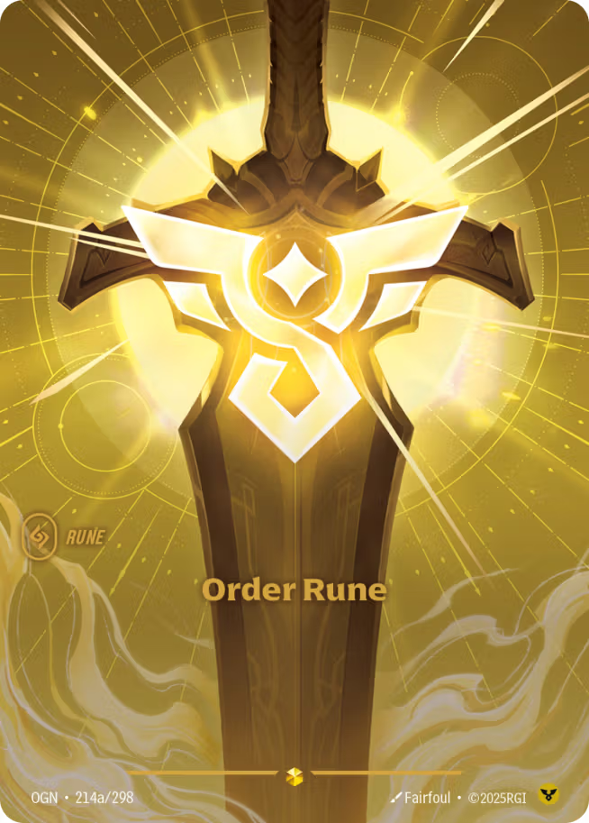 Riftbound: League of Legends TCG Origins 214a/289 Order Rune Alternative Art
