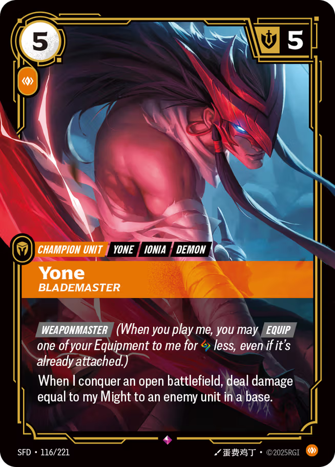 Riftbound: League of Legends TCG Spiritforged 116/221 Yone, Blademaster