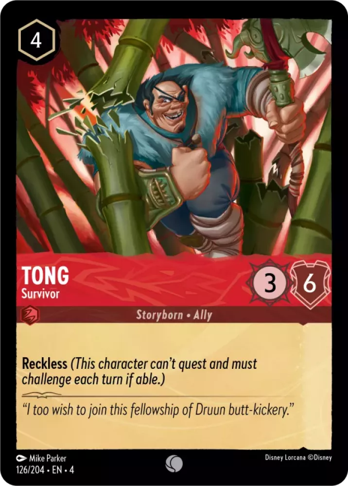 Disney Lorcana Ursula's Return 126/204 Tong - Survivor Foil