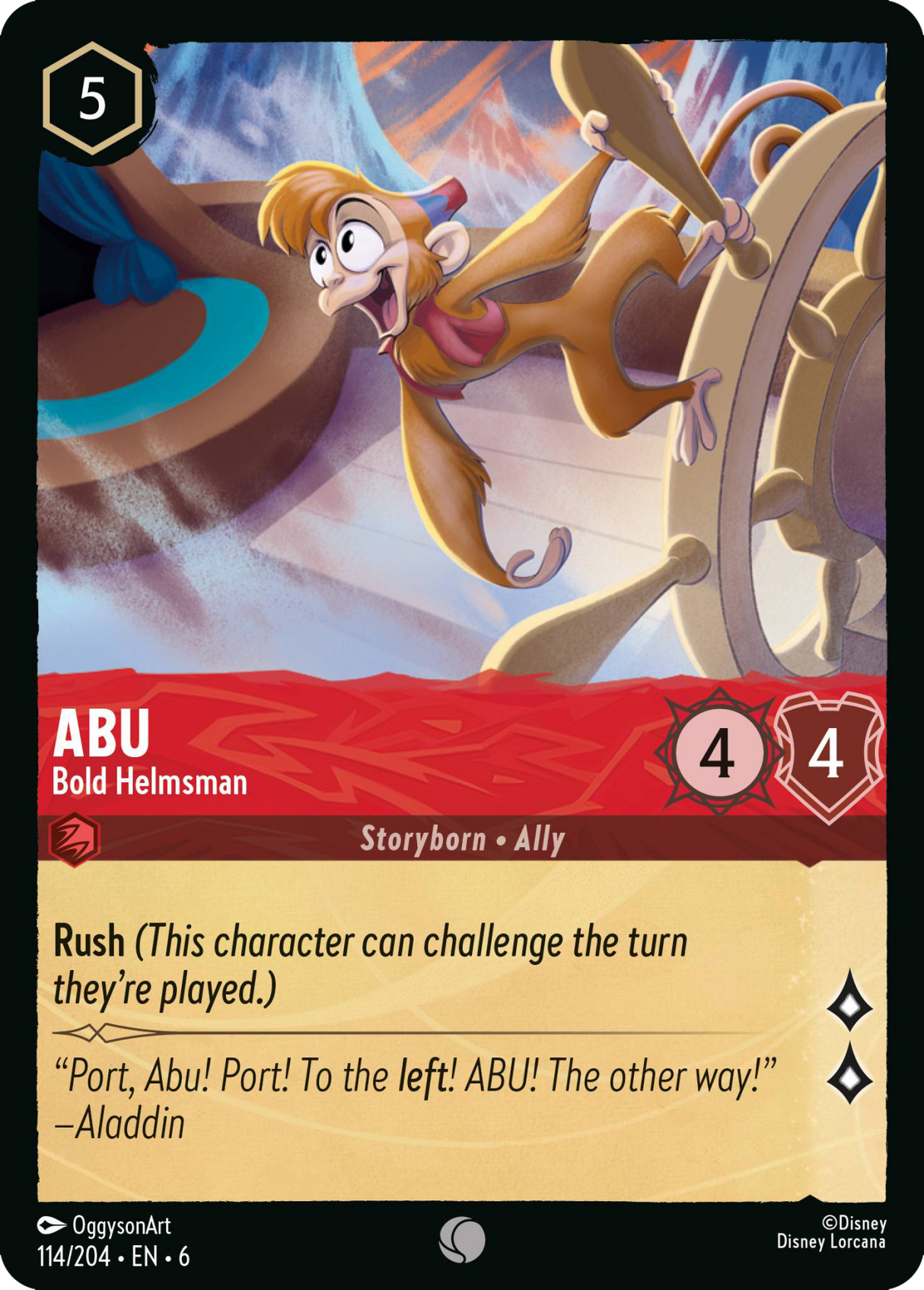 Disney Lorcana Azurite Sea 114/204 Abu - Bold Henchman Foil