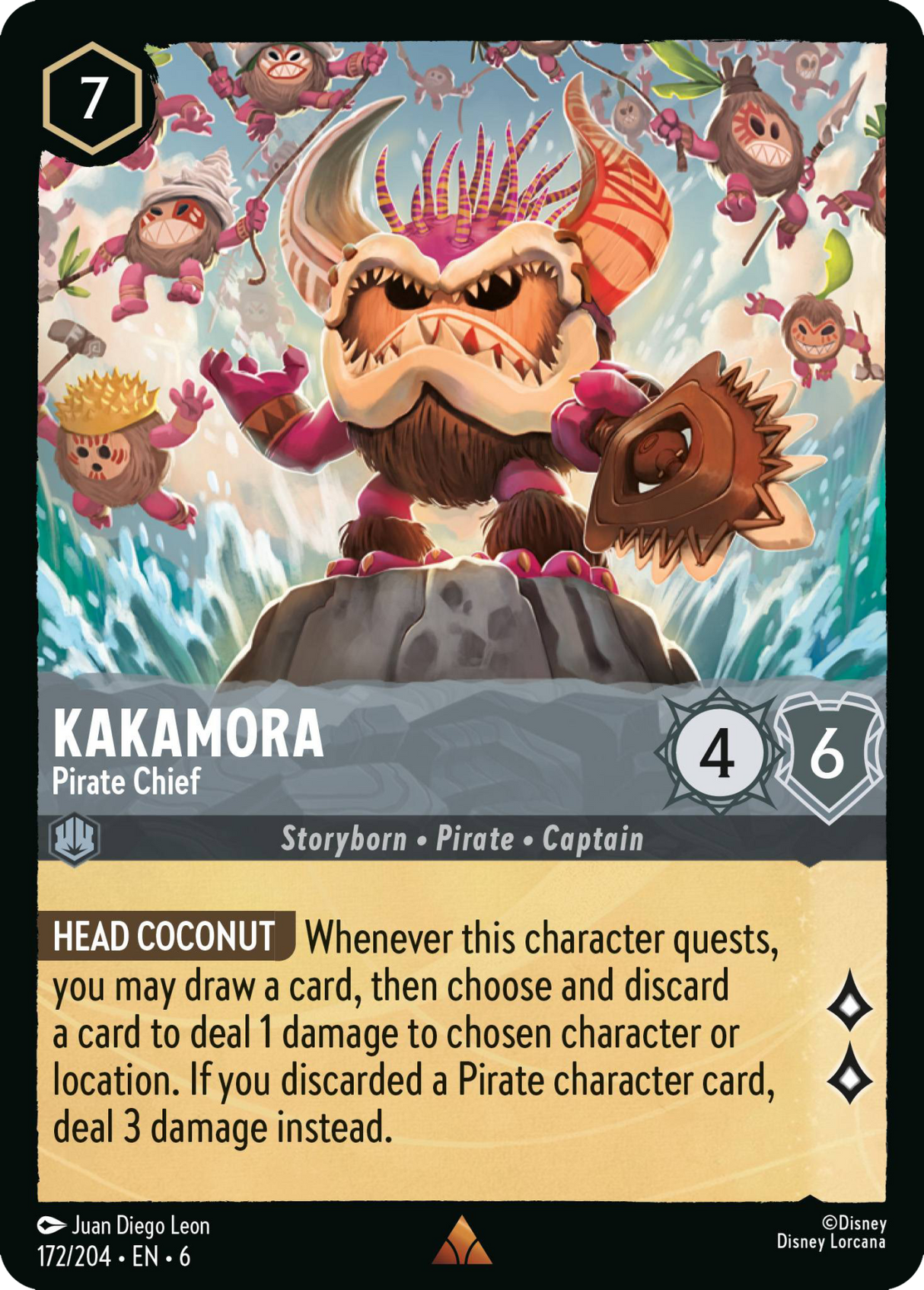 Disney Lorcana Azurite Sea 172/204 Kakamora - Pirate Chief