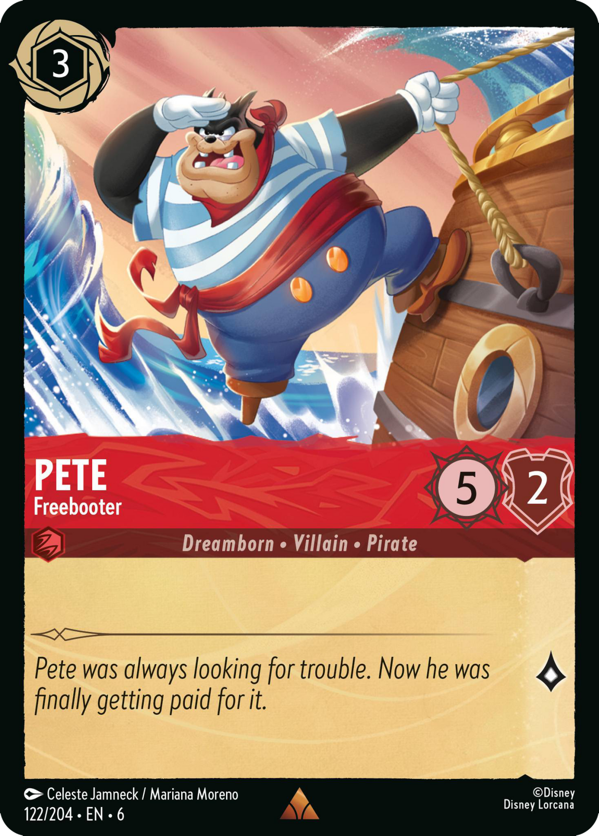 Disney Lorcana Azurite Sea 122/204 Pete - Freebooter