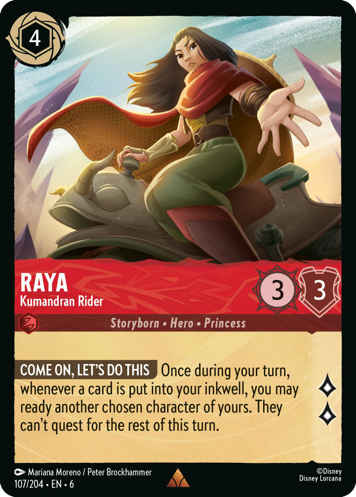 Disney Lorcana Azurite Sea 107/204 Raya - Kumandran Rider