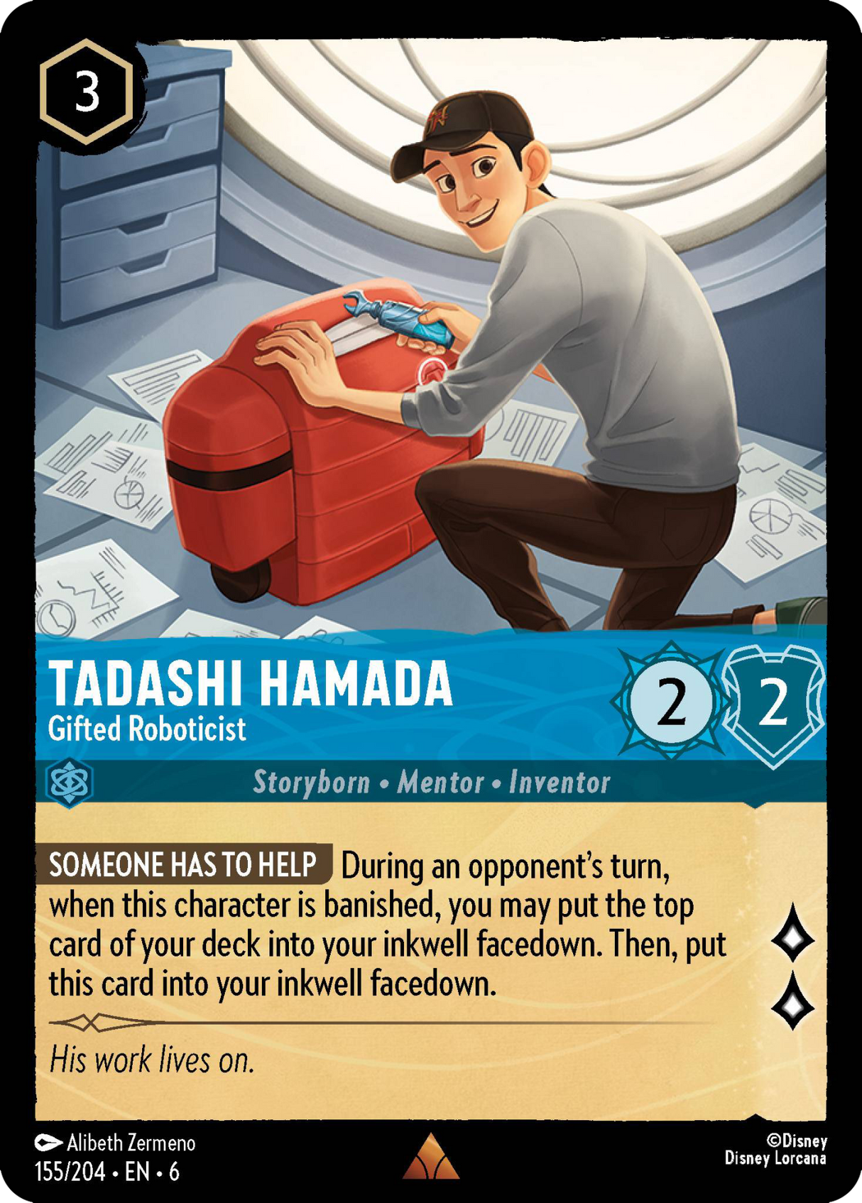 Disney Lorcana Azurite Sea 155/204 Tadashi Hamada - Gifted Roboticist