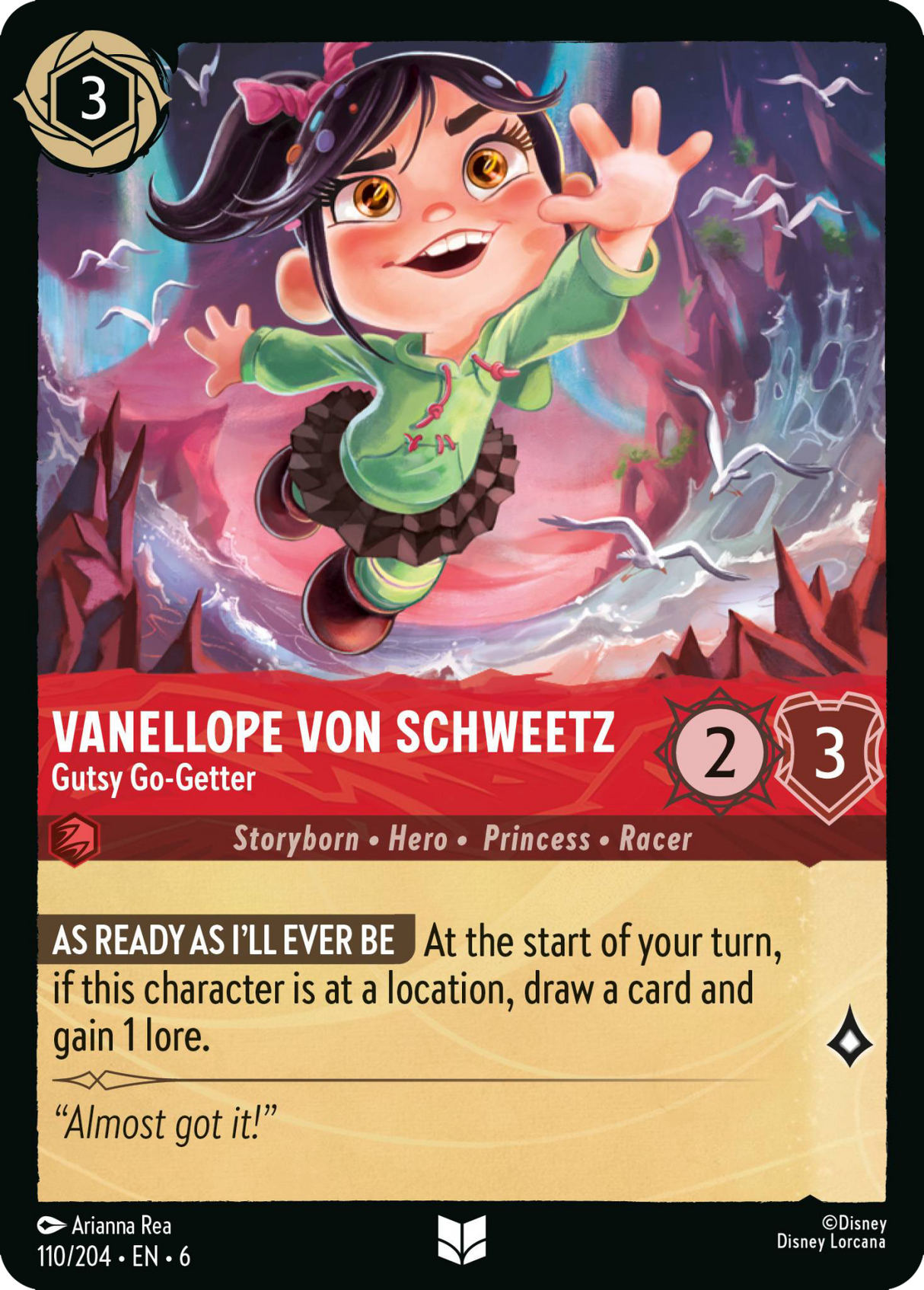 Disney Lorcana Azurite Sea 110/204 Vanellope Von Schweetz - Gutsy Go-Getter