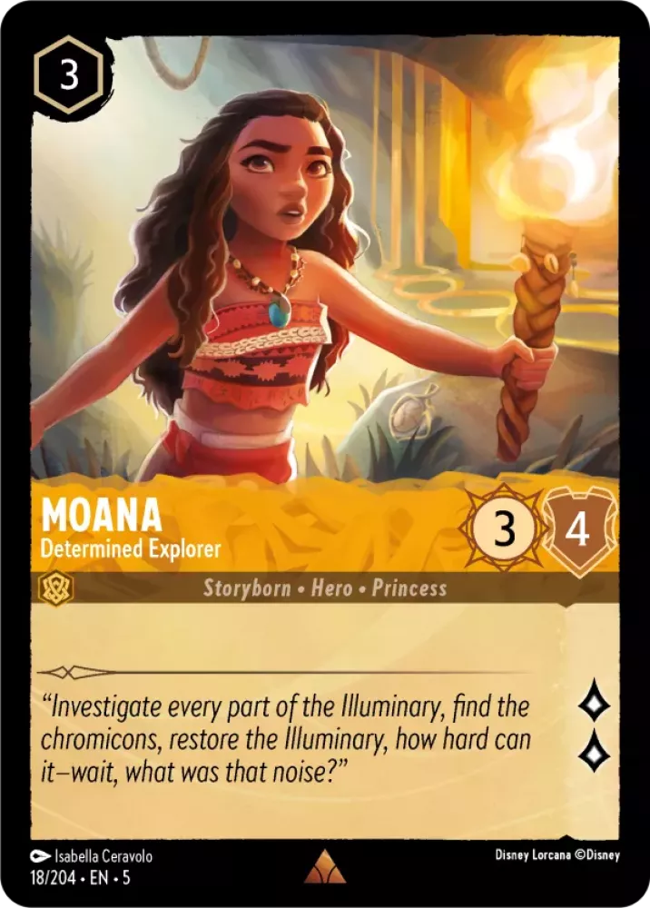 Disney Lorcana Shimmering Skies 018/204 Moana - Determined Explorer Foil