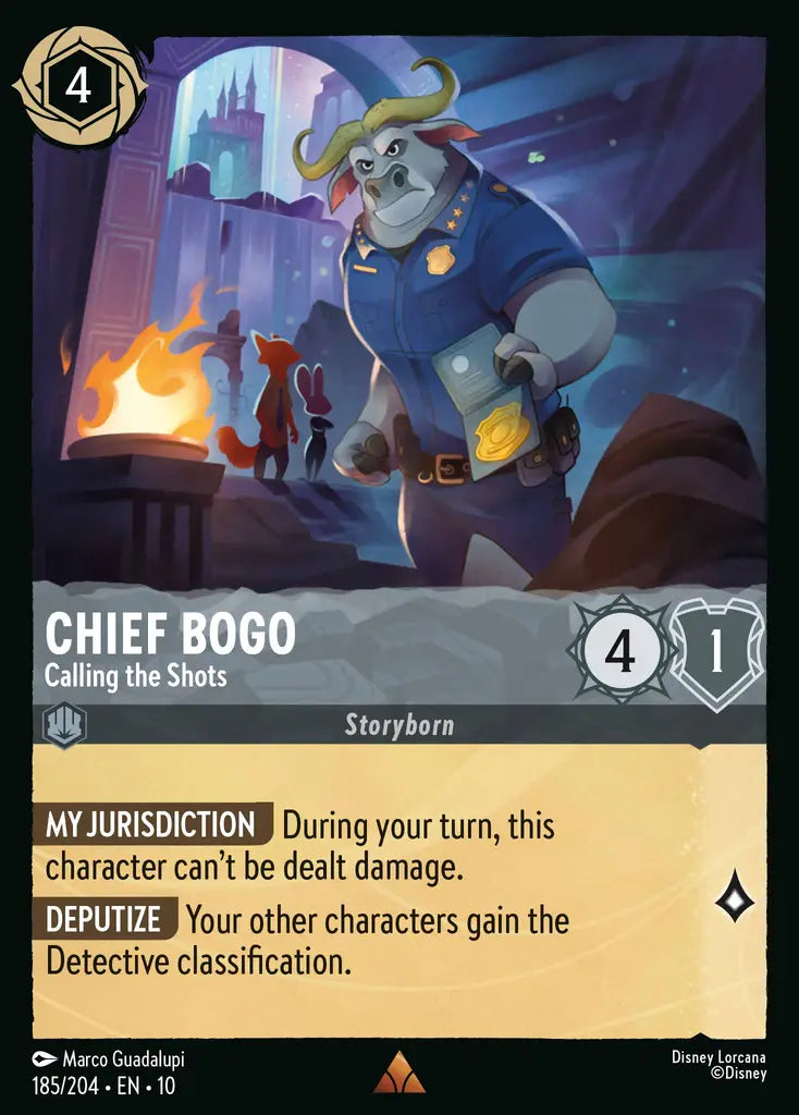 Disney Lorcana Whispers in the Well 185/204 Chief Bogo - Calling the Shots