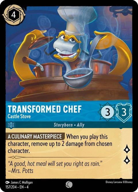 Disney Lorcana Ursula's Return 157/204 Transformed Chef - Castle Stove Foil