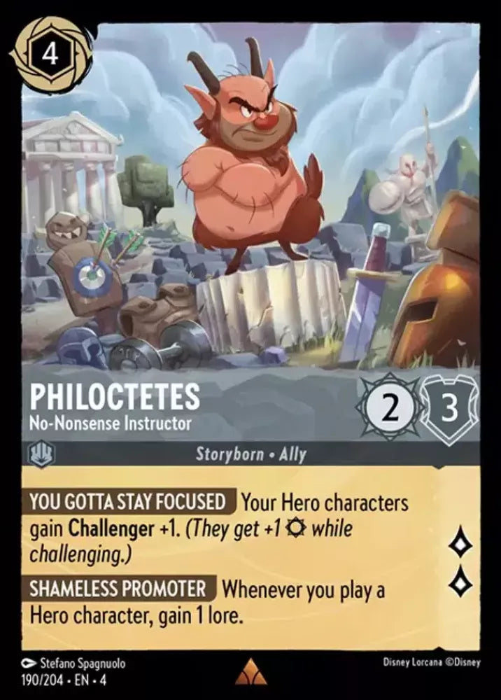 Disney Lorcana Ursula's Return 190/204 Philoctetes - No-Nonsense Instructor