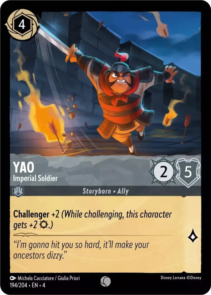 Disney Lorcana Ursula's Return 194/204 Yao - Imperial Soldier