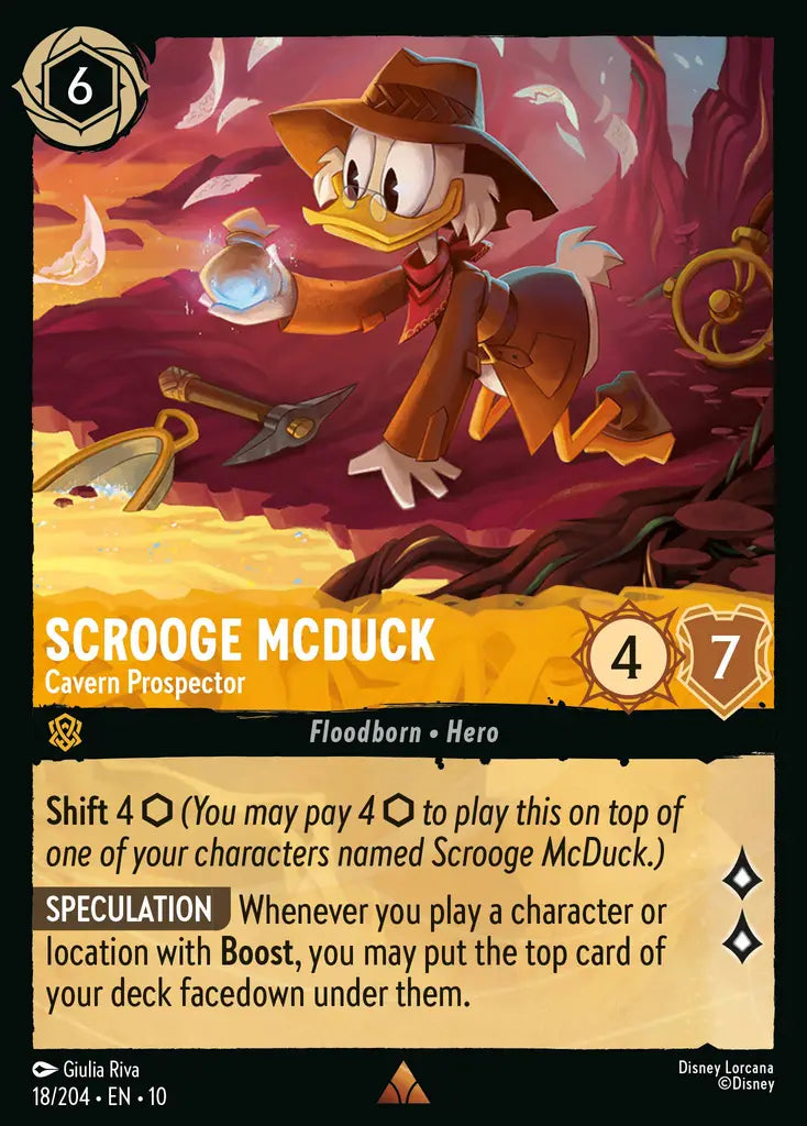 Disney Lorcana Whispers in the Well 018/204 Scrooge McDuck - Cavern Prospector