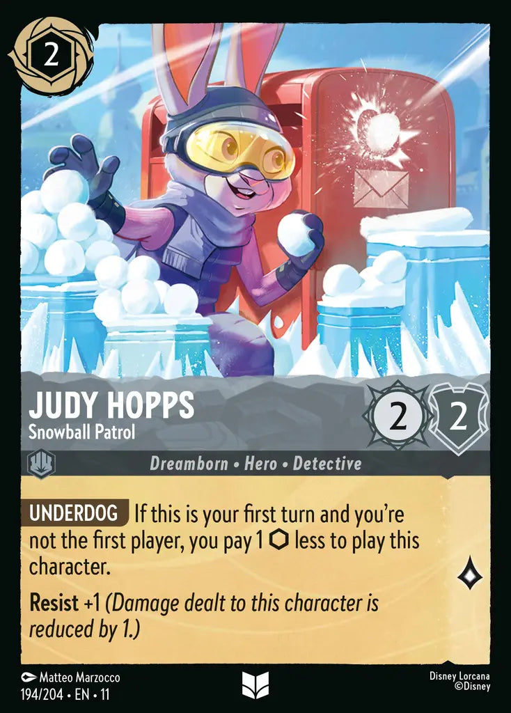 Disney Lorcana Winterspell 194/204 Judy Hopps - Snowball Patrol