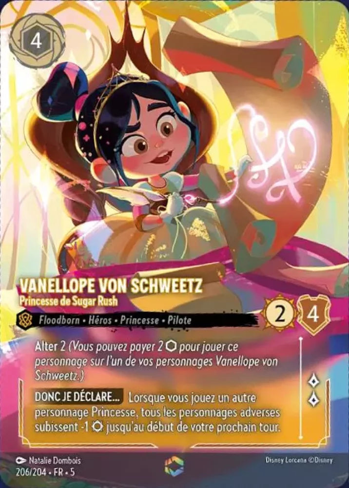 2024 Disney Lorcana EN 5-Shimmering Skies 206 Vanellope Von Schweetz - Sugar Rush Princess Enchanted PSA Grade Pending