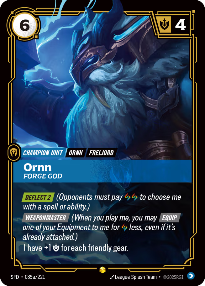Riftbound: League of Legends TCG Spiritforged 085a/221 Ornn, Forge God Alternative Art