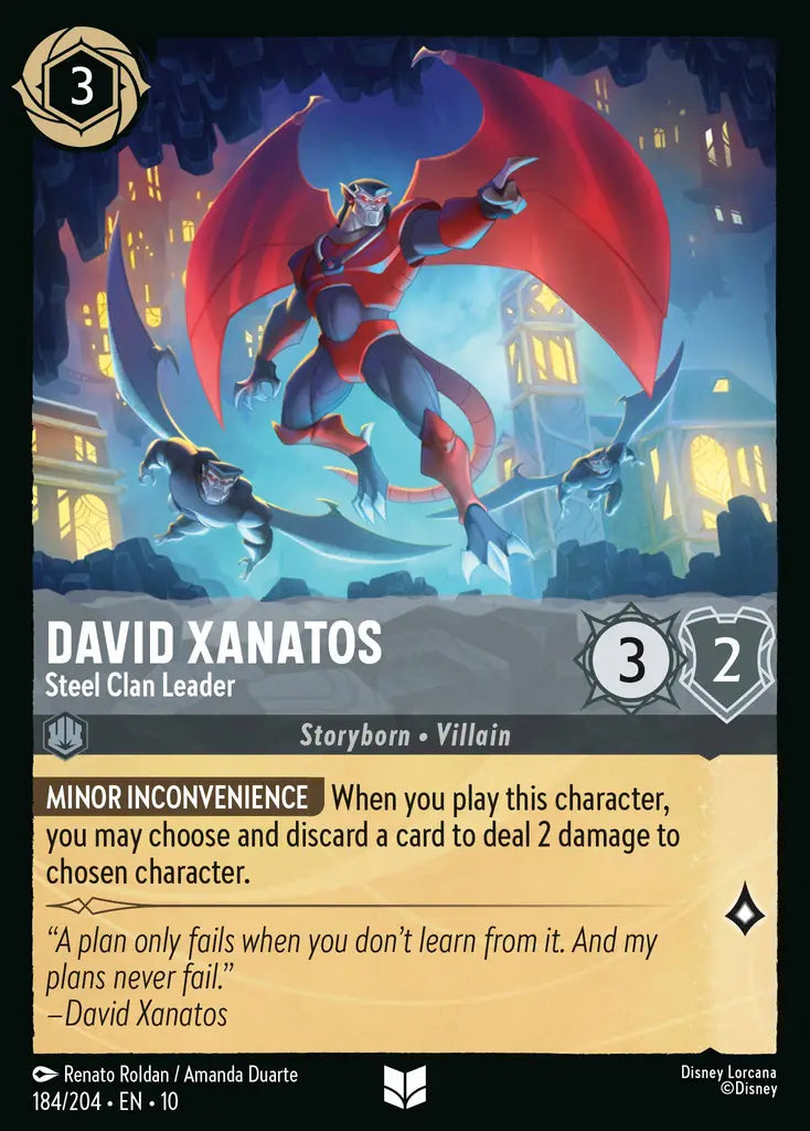 Disney Lorcana Whispers in the Well 184/204 David Xanatos - Steel Clan Leader
