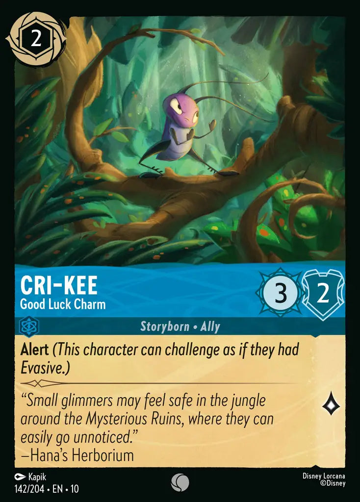 Disney Lorcana Whispers in the Well 142/204 Cri-Kee - Good Luck Charm