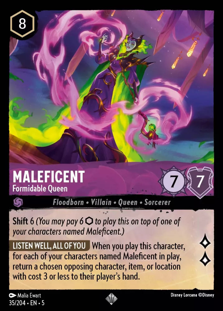 Disney Lorcana Shimmering Skies 035/204 Maleficent - Fearsome Queen