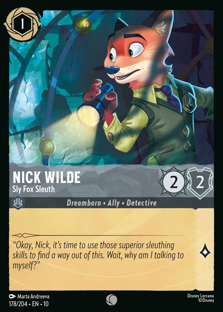 Disney Lorcana Whispers in the Well 178/204 Nick Wilde - Sly Fox Sleuth
