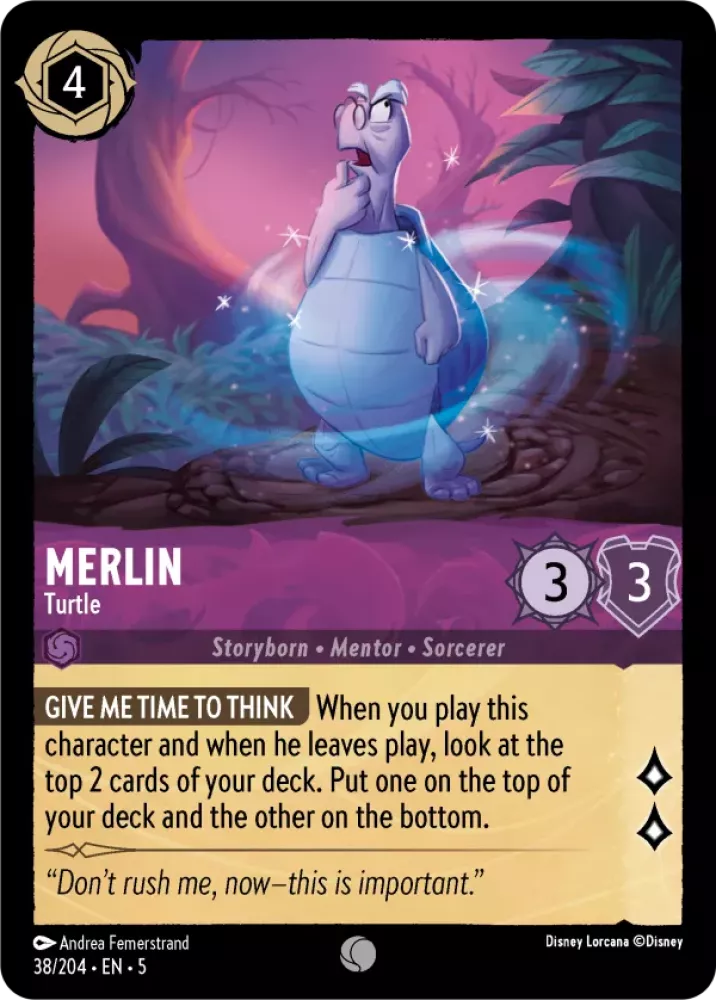 Disney Lorcana Shimmering Skies 038/204 Merlin - Turtle Foil