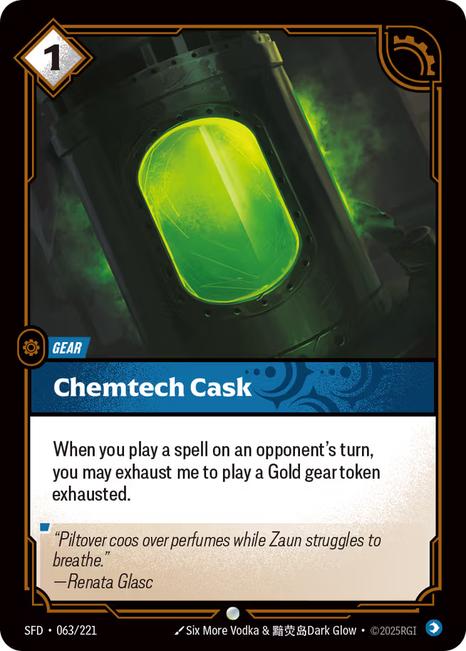 Riftbound: League of Legends TCG Spiritforged 063/221 Chemtech Cask