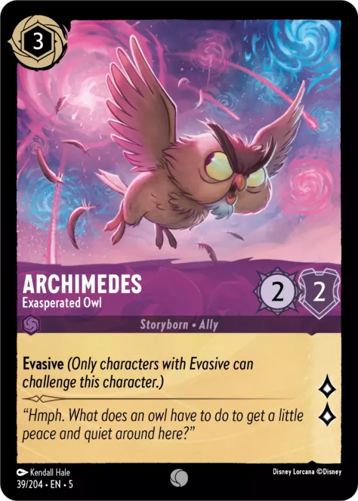 Disney Lorcana Shimmering Skies 039/204 Archimedes - Exasperated Owl