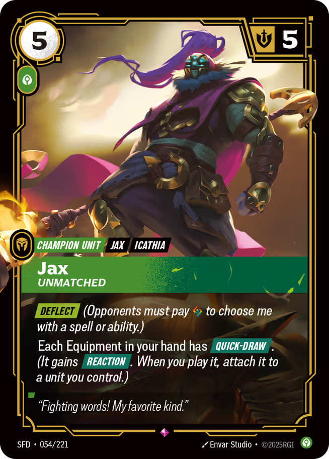 Riftbound: League of Legends TCG Spiritforged 054/221 Jax, Unmatched