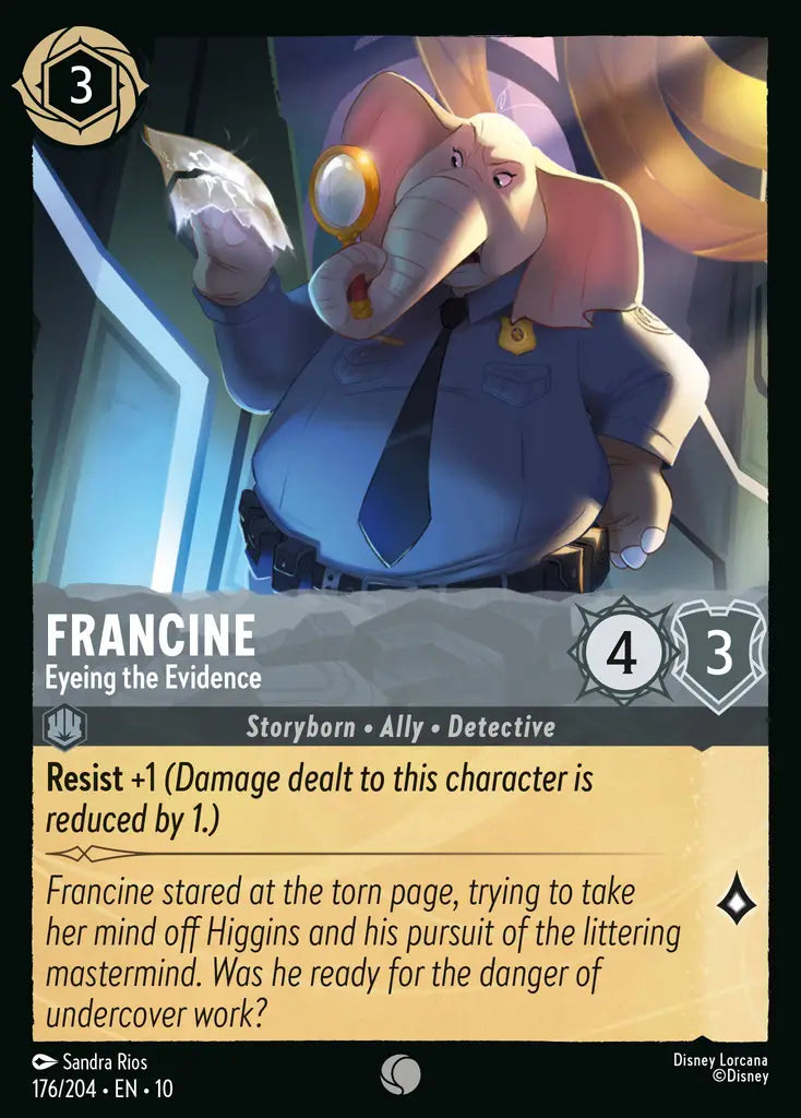 Disney Lorcana Whispers in the Well 176/204 Francine - Eyeing the Evidence