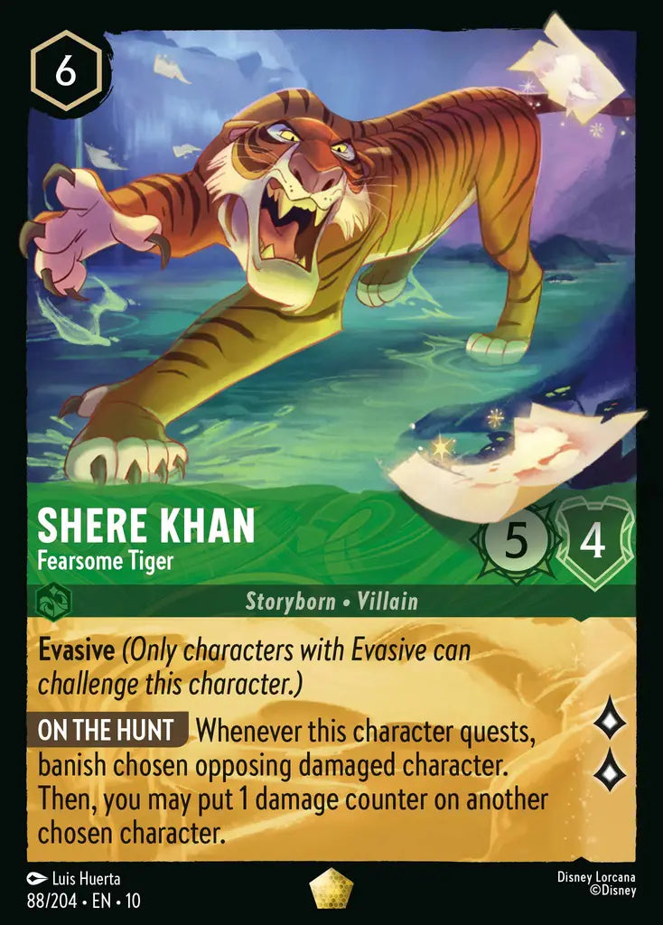 Disney Lorcana Whispers in the Well 088/204 Shere Khan - Fearsome Tiger Foil