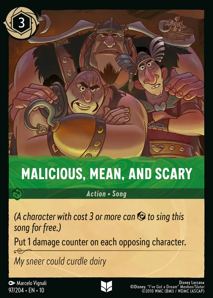 Disney Lorcana Whispers in the Well 097/204 Malicious, Mean, and Scary