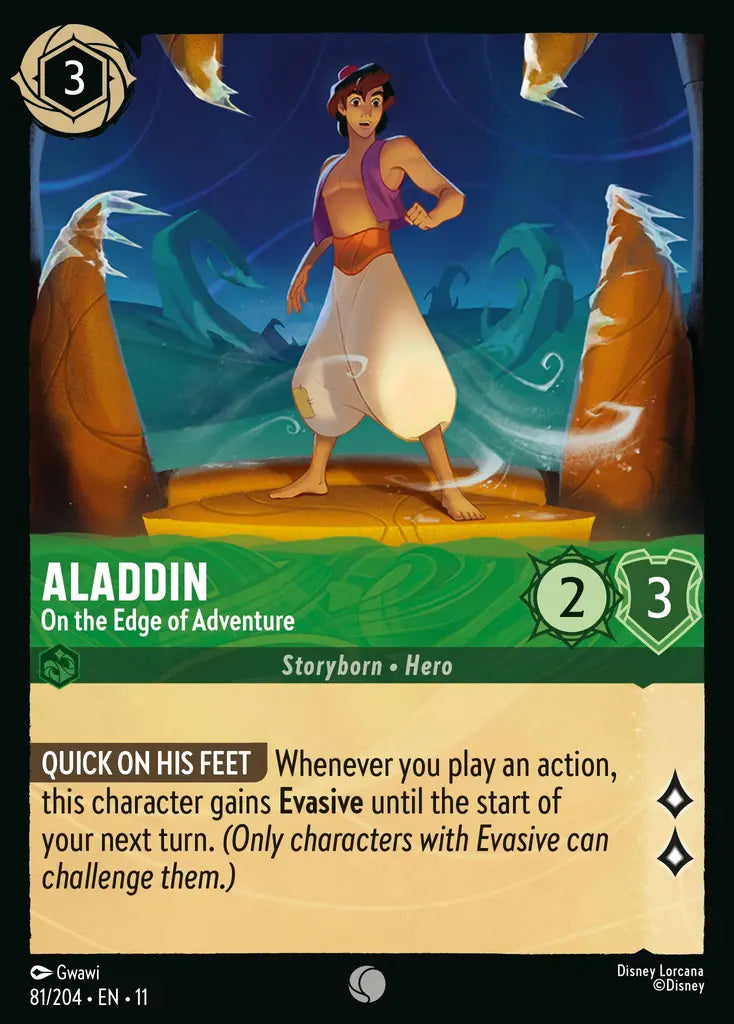 Disney Lorcana Winterspell 081/204 Aladdin - On the Edge of Adventure
